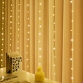 Miniatyrbild 3 av 4: Jul USB LED-gardinljusslinga Festoon LED-ljus Xmas ljusslingor Dekorationer 2024 Jul Bröllop Dekorativ Ljusgardin (FMY) Varmvit 3x2M