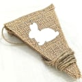 Miniatyrbillede 3 af 5: Påske Burlap Banner Og Kanin, Kanin Burlap Træk Banner Påskefest Dekoration Trekant Banner Party Træk Banner (brun) (1stk)