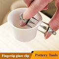 Miniatyrbillede 2 af 5: Keramik Glaze Værktøjer Fingertip Dip Glaze Clip Rustfrit Stål Glaze Clip DIY Tekop Keramik Farvning og Glasering Værktøj