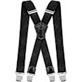 Miniatyrbillede 1 af 5: Bøjler med Ekstra Stærke Metalspænder 4cm Brede Heavy Duty Bøjler One Size Fits All Mænd og Kvinder Justerbar og Elastisk X Form (Sort)