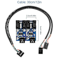 Miniatyrbillede 4 af 5: Moderkort USB 2.0 9-pins Header 1 til 4 Udvidelseshub Splitter Adapter