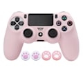 Miniatyrbild 1 av 5: Rosa Mjukt Silikonskyddsfodral för PS4-handkontroll, Spelkonsolfodral, Videospelsaccessoarer för PS4 Joystick-fodral