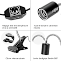 Miniatyrbillede 3 af 5: Skildpadde Varmelampe Sæt Reptil Varmelampe Med 2 Uva Uvb Pærer 25w 50w Lang Base Skildpadde Lampe 360 Graders Rotation Til Skildpadde Reptil Firben Slanger Kamæleoner