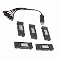 Miniatyrbillede 5 af 5: 3.7V 1200mAH Lithium Batteri Bærbart Drone Batteri med 5 i 1 Opladerkabel til E58 L800 JY019 RC Quadcopter Reservedel