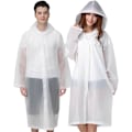 Miniatyrbilde 1 av 5: Regnponchoer for voksne, 2-pakning gjenbrukbare regnjakker med hetter og ermer, vanntett for nødsituasjoner, utendørs, camping