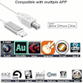 Pikkukuva 4 / 5: Lightning-USB 2.0 -sovitin Type-B MIDI-näppäimistöön iPhone 7 8 X iPadille