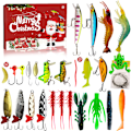 Miniatyrbild 1 av 2: Julkalender för Fiske 2024 - Set med Fiskebeten, Fiskeutrustning för Vuxna Män Pojkar, Fisketillbehör (24 st)