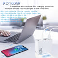 Miniatyrbilde 3 av 5: 100W GaN Ladeadapter Dobbel Type C QC3.0 USB-A EU STIKK