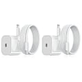 Miniatyrbillede 1 af 3: 2-pak - Oplader til iPhone - Hurtigoplader - Adapter + Kabel 20W Hvid 2-pak iPhone