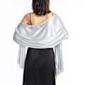 Miniatyrbillede 3 af 5: Silke Satin Langt Sjal Wrap Letvægts Solid Aftenkjole Bryllup Shawl til Kvinder