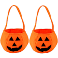 Pikkukuva 1 / 5: Halloween-kurpitsakassit lapsille Halloween-karkkipusseja 2 kpl Kangaskarkkipusseja Halloweeniin