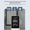 Miniatyrbild 3 av 5: Inomhus CO2-mätare, CO2-koldioxiddetektor, CO2-mätare inomhusluft, skrivbords-CO2-detektor för gym, kontor, klassrum, digital display, lätt att läsa