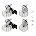 Miniatyrbilde 2 av 5: 4 stk 2 tommers M8x15mm Skruegjengede Stemme Hjul Kontorstol Hjul Klar Svingbare Hjul Med Bremse For Sofa Stol Skap