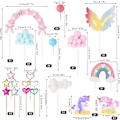 Pikkukuva 2 / 5: 26 Yksisarviskakun Koristetta Rainbow Kakun Koristetta Hyvää Syntymäpäivää Kakun Koristetta Tytöille Widgets