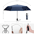 Miniatyrbillede 4 af 5: Parasol Foldbar Parasol Stormsikker Op til 140 Km/t, Vindtæt Storm Foldbar Parasol, Automatisk Åbning