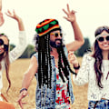 Miniatyrbillede 3 af 4: 2-pak Rasta Sæt - Rasta Hat med Sorte Dreadlocks Paryk og Gule Briller - Caribisk Kostume