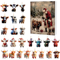 Miniatyrbild 1 av 4: Julkalender Yak Santa Claus Highland Cattle Hänge Blind Box Julklapp-B