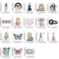 Miniatyrbild 2 av 4: 18 st/set Taylor Swift Broderade Stryk på Märken, DIY Sy Applikation Reparationslapp, Sy På/Stryk På Märke för Jackor, Jeans, Byxor, Ryggsäckar, Kläder