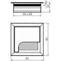 Miniatyrbillede 2 af 5: 80x 80mm Skrivebordsgennemføring Kabelgennemføring til Skrivebord Bord Hjemmemøbler Sort Anodiseret Kvadratisk Aluminiumskabel 2 stk