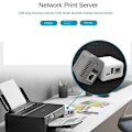 Miniatyrbilde 3 av 5: Mini NP330 Nettverks USB 2.0 Skriverserver (Nettverksversjon)
