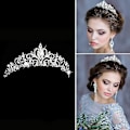 Miniatyrbilde 1 av 5: Krystall Tiara Krone For Bryllup Brud Proms Pageanter Prinsessefester