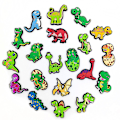 Miniatyrbild 3 av 5: 20 st dinosaurietema Crocs skoprydnader för DIY-träskosandaldekoration skor accessoarer set gåvor