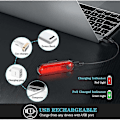 Miniatyrbilde 2 av 5: USB-oppladbart sykkellys, foran sykkellys, 4 moduser oppladbart kraftig vanntett støtsikker LED-sykkellys --