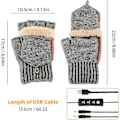 Miniatyrbilde 2 av 5: 1 par USB-oppvarmede hansker, oppvarmede vinterhansker med 3 temperaturinnstillinger, vinterhansker for varme hender til laptop