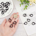 Miniatyrbillede 3 af 5: 20 stk. Anti-Tab Silikone Gummi Ringe 13mm Diameter Sort Anti-Tab O Ringe Multipurpose Halskæde Lanyard Udskiftning Vedhæng Bæresæt DIY