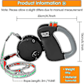 Miniatyrbilde 4 av 4: Dobbel Dobbel Leash for Hunder, Inntrekkbar Hundeleash Dobbel Leash for To Hunder Hundeleash 2 Hunder Dobbel Leash, svart