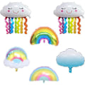 Miniatyrbillede 1 af 4: 6 stk. Folie Regnbue Balloner Smilende Ballon Sky Balloner Til Bryllup Fødselsdag Temafest