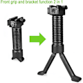 Miniatyrbild 2 av 5: Pod Grips Extender 20 Mm Rail Vertikal Gevärsförgrepp 2 I 1 Keymod Tvåben Fri Sänkbar Rails Airsoft Grepp För Utomhusskytte Luft Picatinny Weav