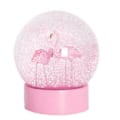 Miniatyrbilde 1 av 4: Flamingo Glitter Klar Glass Snøklode Krystallkule Med Rosa Base Kvinnegaver