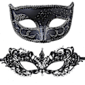 Pikkukuva 1 / 5: Maskeerimaskit Pareilleille - Venetsialainen Maski Mardi Gras - Maskit Pitsillä