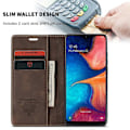 Miniatyrbild 5 av 5: CASEME 013-serien Auto-absorberande Läder Flip Plånboksfodral för Samsung Galaxy A20e