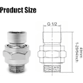 Miniatyrbillede 5 af 5: Brusehoved Drejeled Adapter Bruseforbindelse Kugleled Justerbar Brusearm Forbindelse Til Brusehoved (1 stk, Sølv)