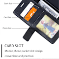 Miniatyrbillede 3 af 5: Etui til Samsung Galaxy S21 FE 5G Læder Magnetisk Folio Cover med Kortlomme Kompatibel med Samsung Galaxy S21 FE 5G Sort