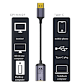 Pikkukuva 4 / 5: Type C USB3.1 naar DP - Displayport /Mini-DP mDP1.4 Mannetje 8K Adapter Converter Kaapel HUB 18cm/7.1in