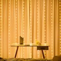 Miniatyrbild 2 av 4: Jul USB LED-gardinljusslinga Festoon LED-ljus Xmas ljusslingor Dekorationer 2024 Jul Bröllop Dekorativ Ljusgardin (FMY) Varmvit 3x2M