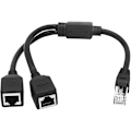 Miniatyrbillede 1 af 2: Ethernet Netværks Splitter, 1 Han Til 2 Hun Y Adapter Kabel, Ethernet Forlænger Stik, hww