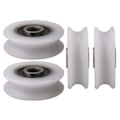 Miniatyrbillede 1 af 2: 4 stk. 22x6x8mm Hvid Indre Dia 6mm U-spor Nylon Trinse Hjul til Skydedør