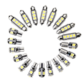 Miniatyrbild 1 av 4: 20 st LED-lampor för bilens inredning, kupé, bagageutrymme, dörrar, superljusstarkt, Canbus-felfri, interiör