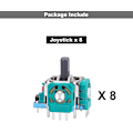 Miniatyrbillede 5 af 5: 8 stk. Joysticks Udskiftning til DualSense PS5 Controller, 3D Analog Sensor Hjul Tommelfinger Sticks Joystick Rocker Modul Udskiftning til Playstation 5 Con