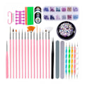 Miniatyrbild 1 av 5: Nagelkonstkit Nagelkonstborstar Nagelprickverktyg Nagelstrimmor Rhinestones Kristaller Nagelfilset För Kvinnor