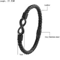Miniatyrbillede 5 af 5: Til Min Mand, Personlig Dobbelt Navn Uendelighed Læderarmbånd, Rustfrit Stål Flettet Armbånd, Personlig Tilpasset Navn Armbånd til Kæreste Jul, B