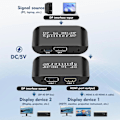 Miniatyrbild 1 av 5: DP TILL HDMI+DP Splitter MST/SST 4K@60HZ 2-i-1 Adapter Utökad Skärm