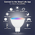 Miniatyrbild 2 av 5: 3 st Smart Homekit WiFi MR16 Smart LED-lampa 12V RGBCW Dimbar Lampa Siri Röststyrning 5W Spotlighting Färgskiftande