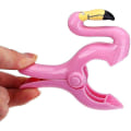 Miniatyrbilde 2 av 5: Tykke Strandstol Klips Forsterkede Strandhåndkle Pins Plast Pins For Strandhåndkle, Tepper, Klær, Teppe, Flamingo X 4stk