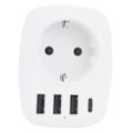 Miniatyrbillede 1 af 5: Multi-Netværks USB-Stikkontakt, Multi-Stik USB-Oplader med 1 AC-Udgang, 1 USB-C og 3 USB-Porte, Strømudtag Kompatibel med iPhone/iPad, Ideel til Hjemmet