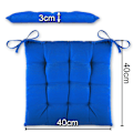 Miniatyrbilde 2 av 4: Sett med 4 seteputer 40x40x3cm med stropper for innendørs og utendørs med Oeko-tex-sertifisering - (antracit)